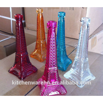 2014 haonai geliable glass products,eiffel tower shaped glass bottle